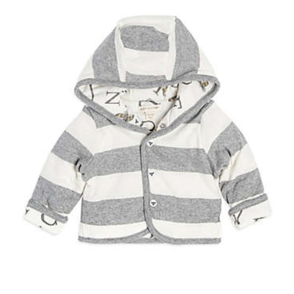 Burt's Bees Baby Watercolor A-Bee-C Reversible Organic Jacket Size 0-3 Months